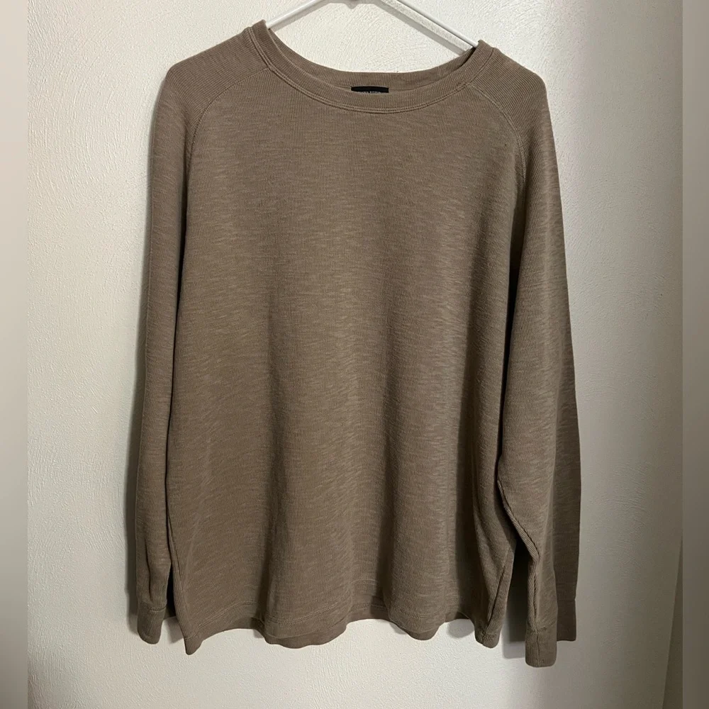 BANANA REPUBLIC Classic Waffle Knit Casual Long Sleeve‎ Shirt Tan Men's Size XXL